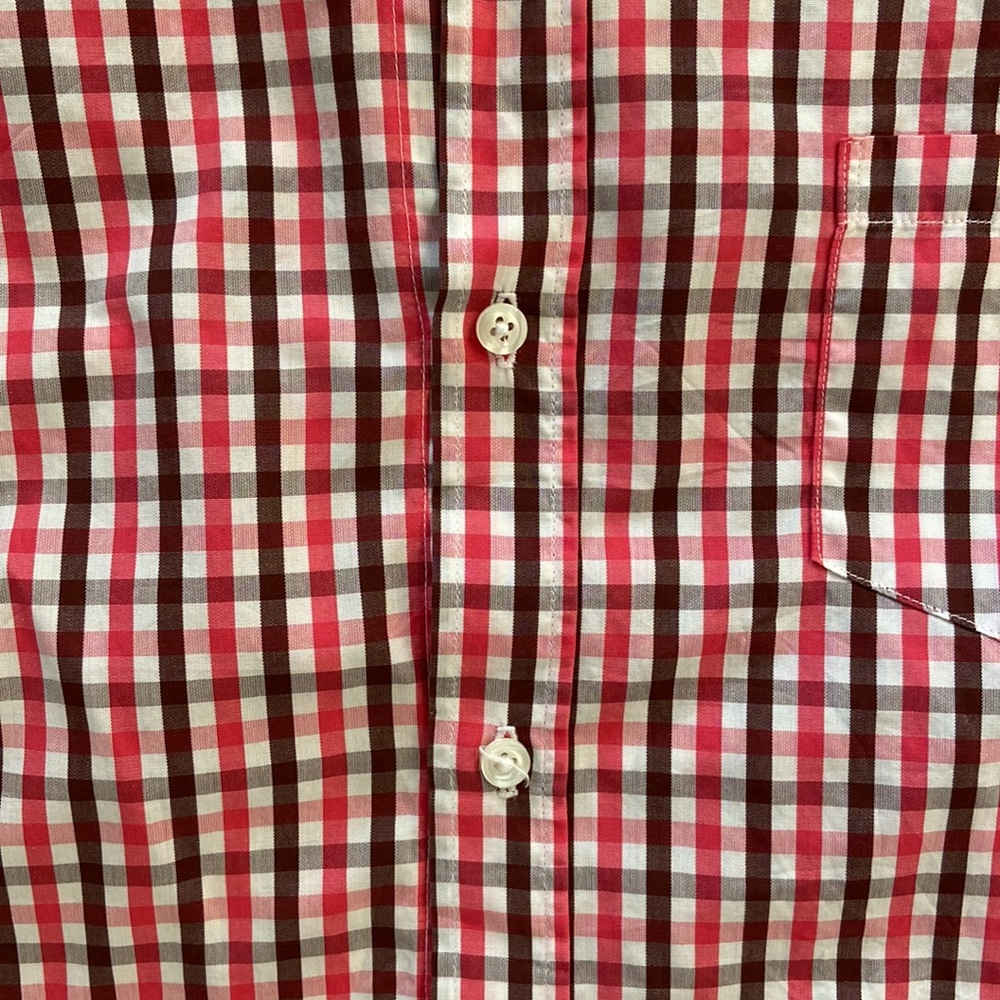 Frank & Eileen Small Check Barry Button Front - image 4